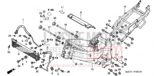FRAME BODY/OIL COOLER (X/Y/1/2/3/4) CBR1100XXX de 1999